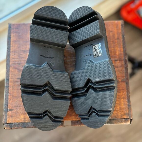 Aquatalia Honora Suede Leather Loafers Black 7 NWOB - Picture 6 of 11